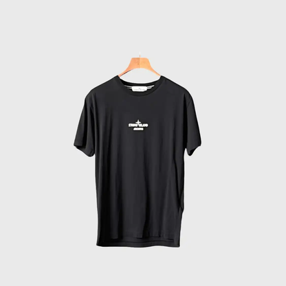 Stone Island Black Cotton Logo T-Shirt 0089