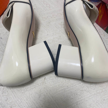 Gucci White Fringe Heel Shoes 0079