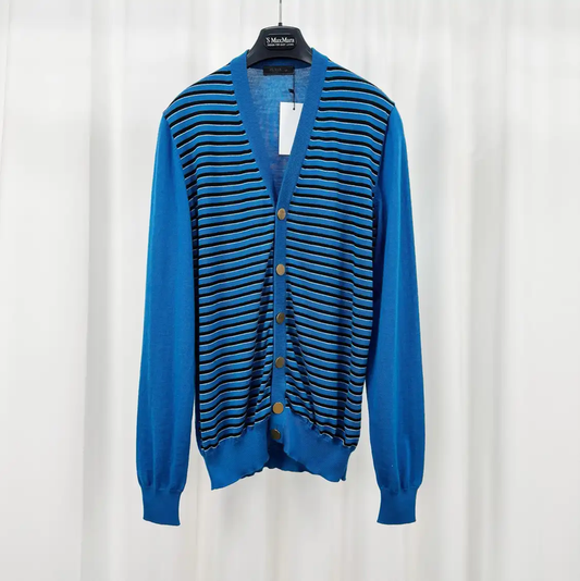 Prada Striped Cardigan in Blue for Men