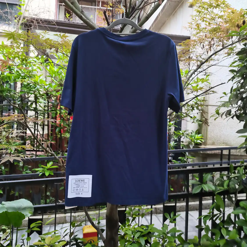 Loewe Navy Blue Cotton Short-Sleeve T-Shirt 0089