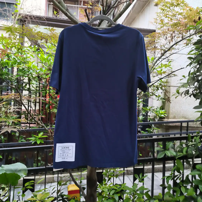 Loewe Navy Blue Cotton Short-Sleeve T-Shirt 0089
