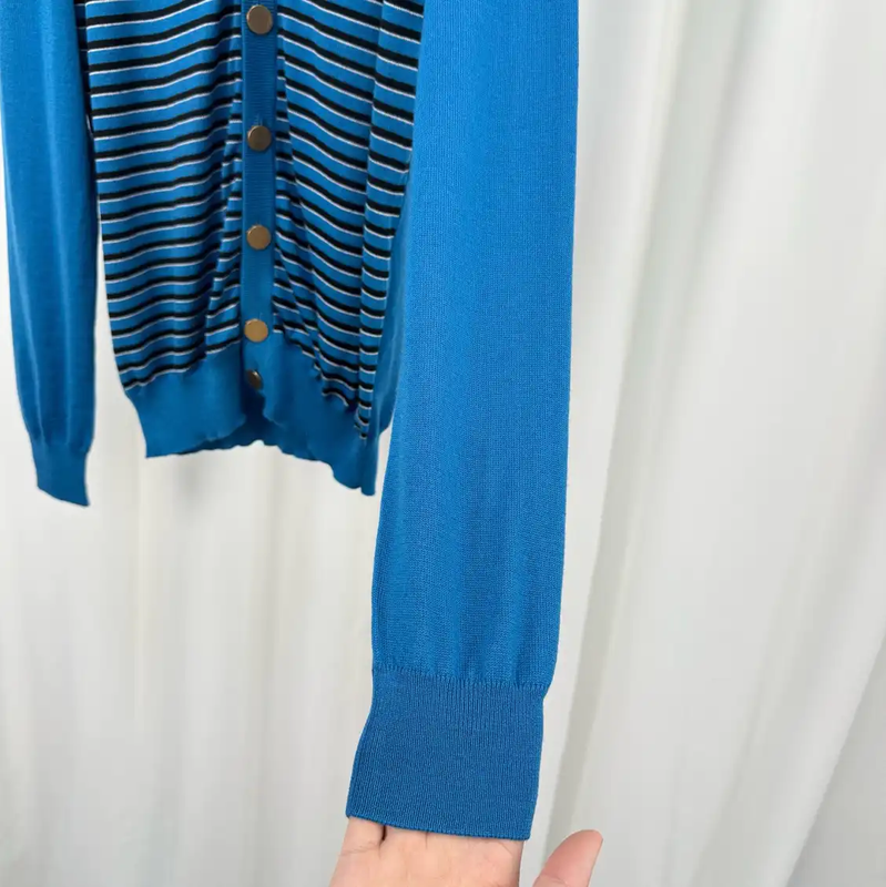 Prada Striped Cardigan in Blue for Men