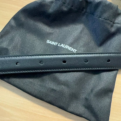 Yves Saint Laurent Black Leather Belt