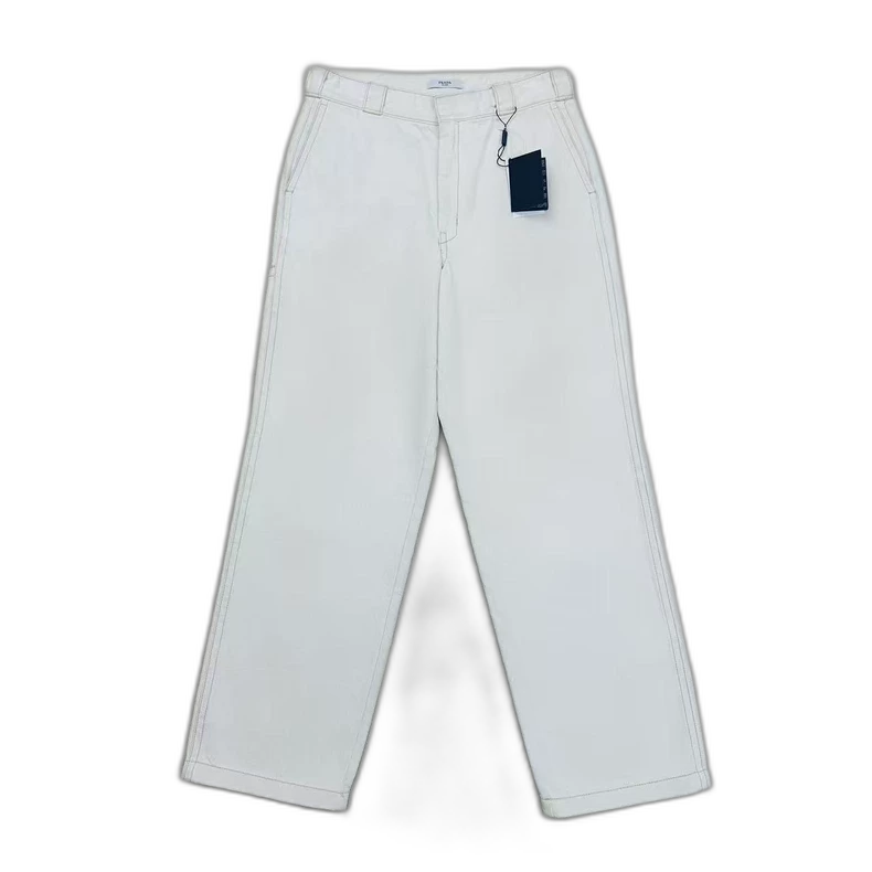Prada Triangle Logo Denim Pants Size 46