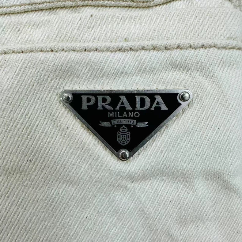 Prada Triangle Logo Denim Pants Size 46
