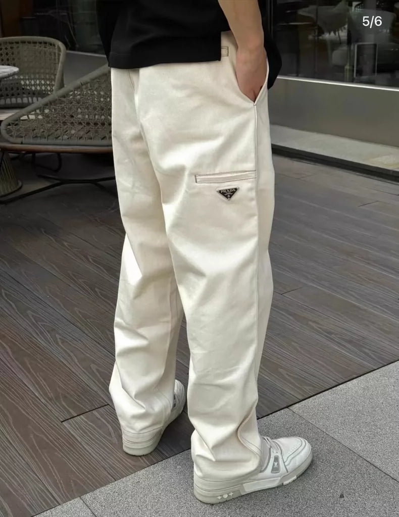 Prada Triangle Logo Denim Pants Size 46