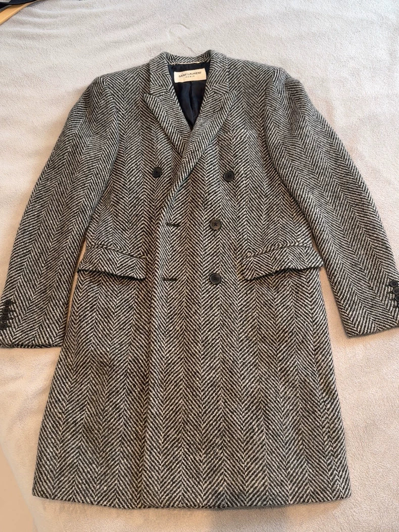 Saint Laurent Men's Houndstooth Coat