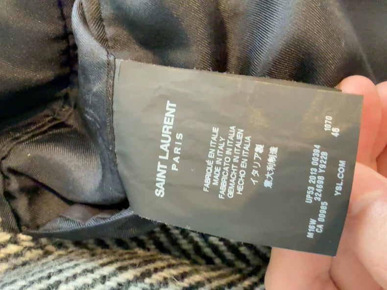 Saint Laurent Men's Houndstooth Coat