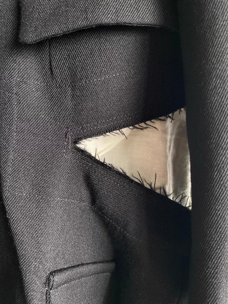 Comme des Garcons Wool Tear Strap Coat