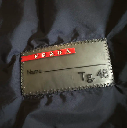 Prada Men's XL Navy Jacket with Hood