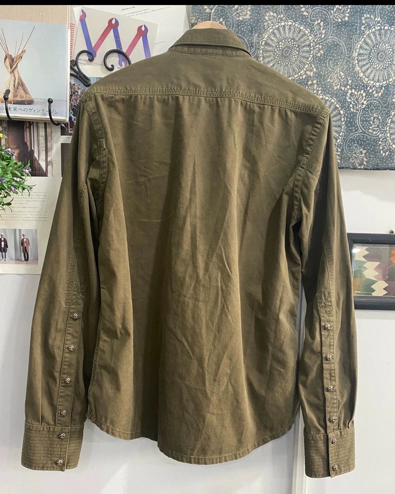 Chrome Hearts Olive Green Military Shirt