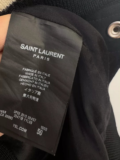 Saint Laurent Baseball Jacket in Black