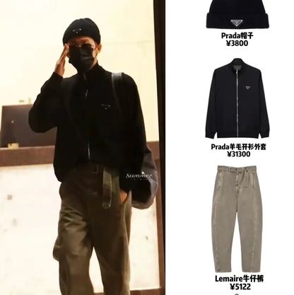 Prada Black Wool Long Coat for Men