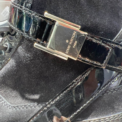 Louis Vuitton Black Monogram Mid-Calf Martin Boots 0079