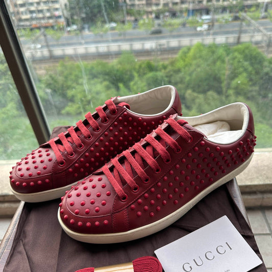 Gucci Red Studded Sneakers for Bold Style 0079