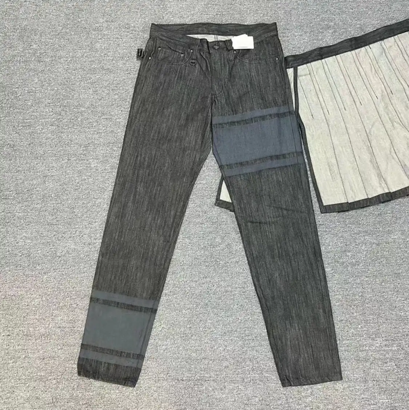 COMME des GARÇONS Gray Denim Logo Casual Pants 0089
