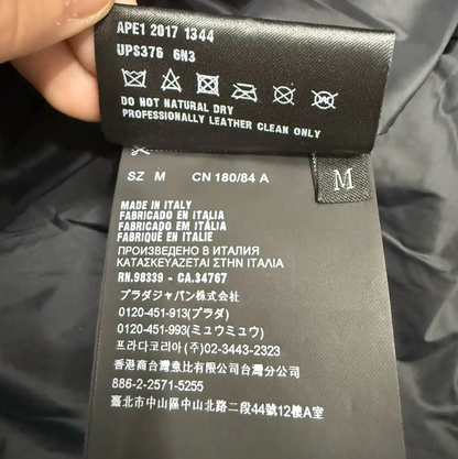 Prada M Black Leather Men's Coat