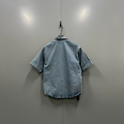 Prada Short Sleeve Denim Shirt for Men