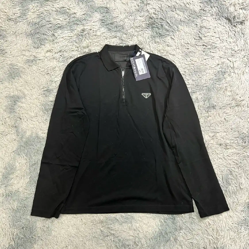 Prada Black Long Sleeve Knit Shirt for Men