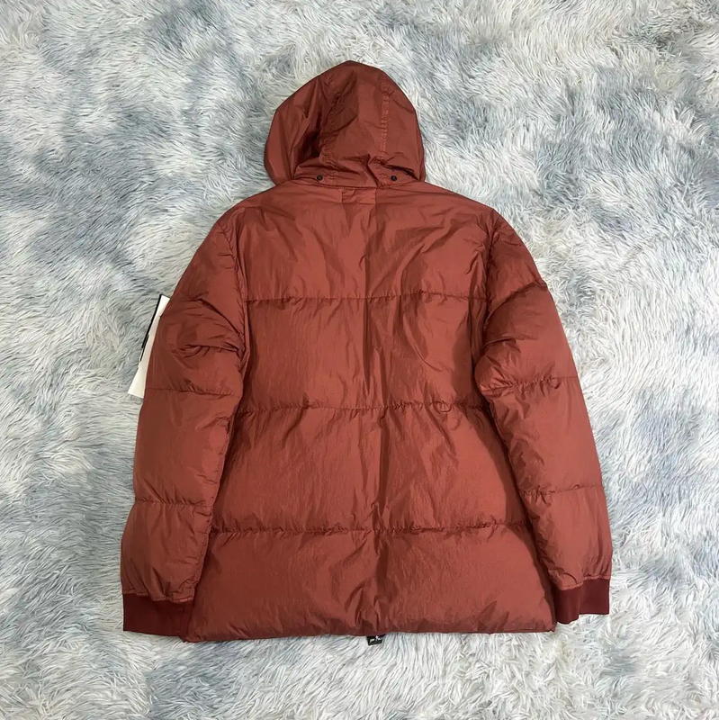 Stone Island XL Burgundy Cotton Puffer Jacket 0089