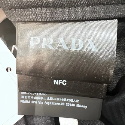 Prada Black Striped Wool Casual Trousers for Men