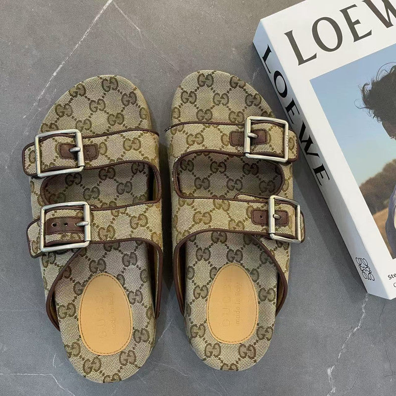 Gucci Double G Logo Buckle Slide Sandals 0079