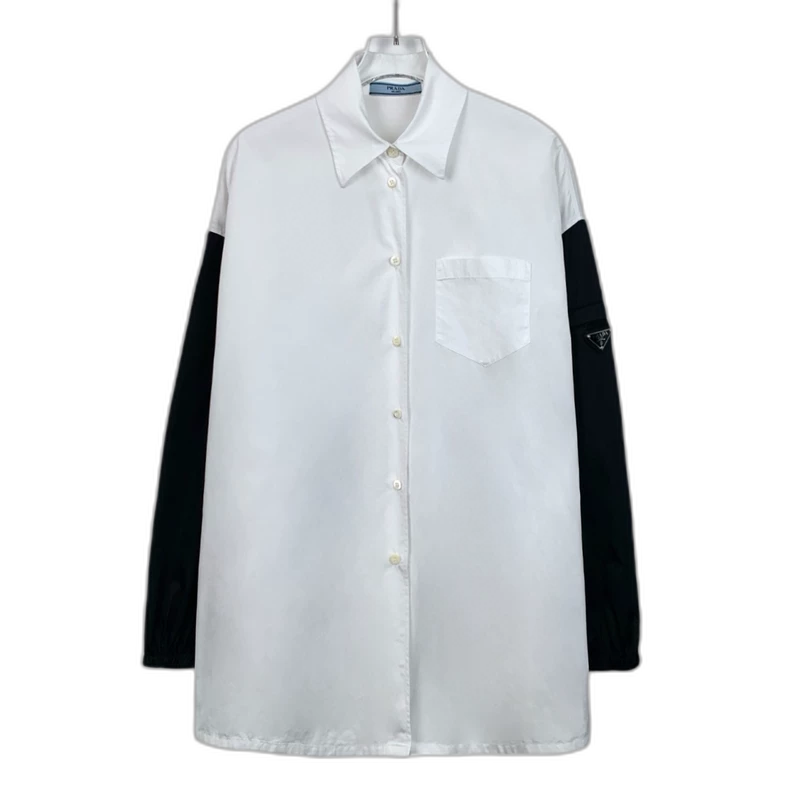 Prada White Long Sleeve Button-Up Shirt