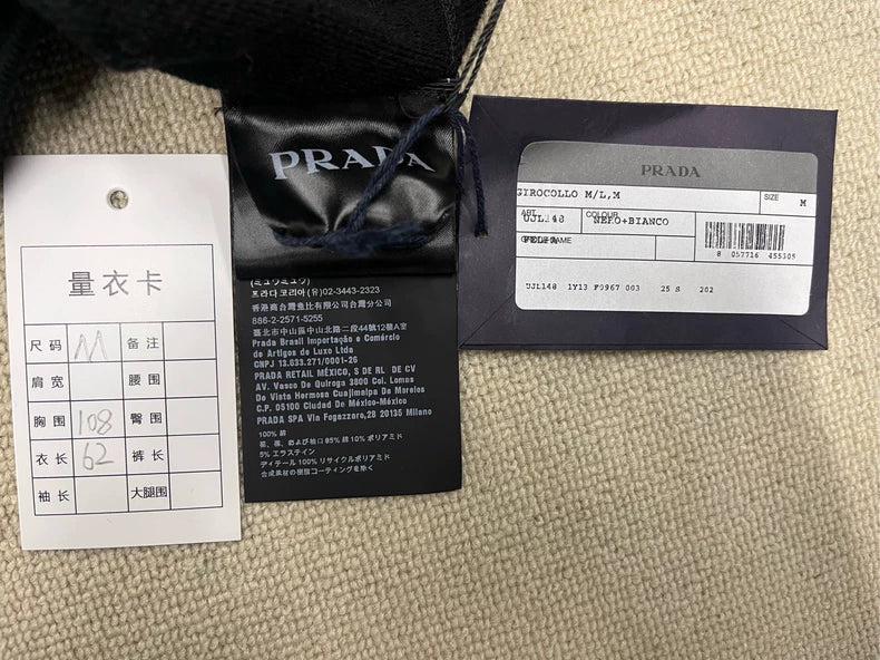 Prada Logo Black Knit Sweatshirt Size M