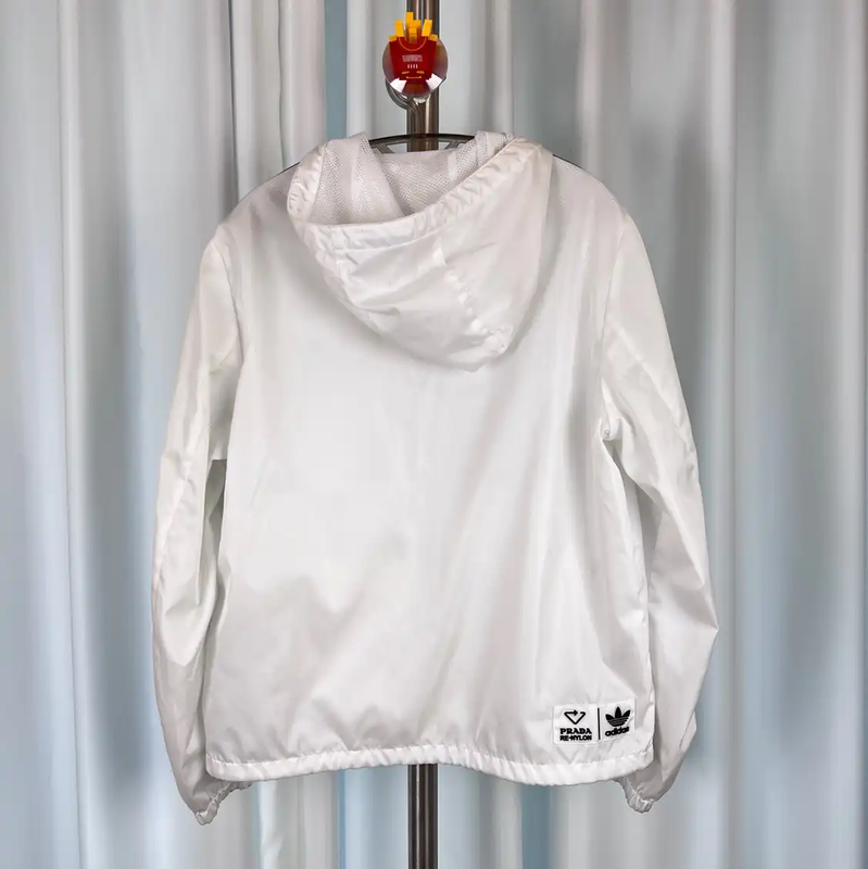 Prada Men's White Nylon Hooded Jacket