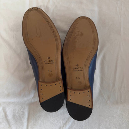 Gucci Leather Loafers with Horsebit and Web Strap 0079