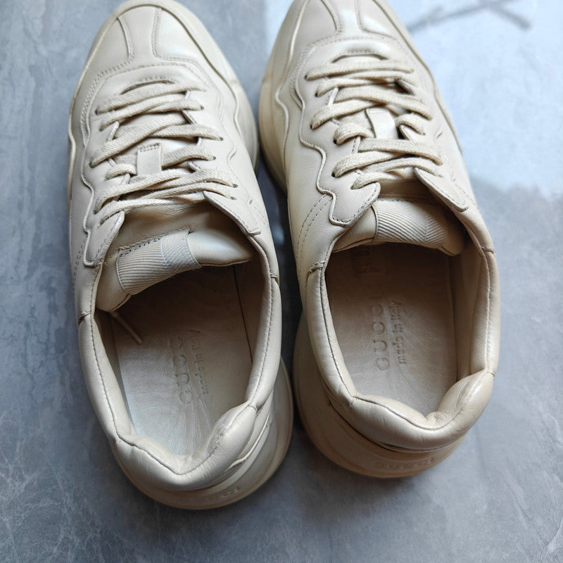 Gucci Rhython Leather Sneakers in Beige 0079