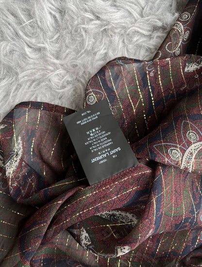 Saint Laurent 2018SS Silk Gold Thread Shirt