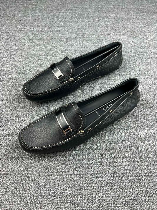 Prada Black Leather Loafers-yf