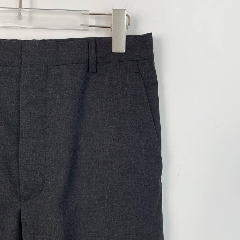 Black Wool Casual Suit Pants