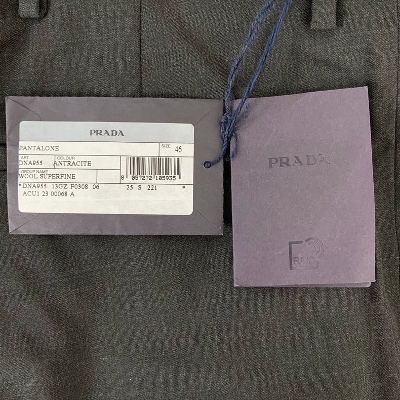 Black Wool Casual Suit Pants