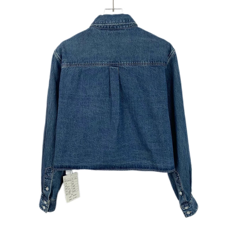 Celine Blue Denim Logo Cotton Shirt