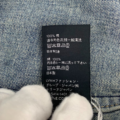 Celine Blue Denim Logo Cotton Shirt