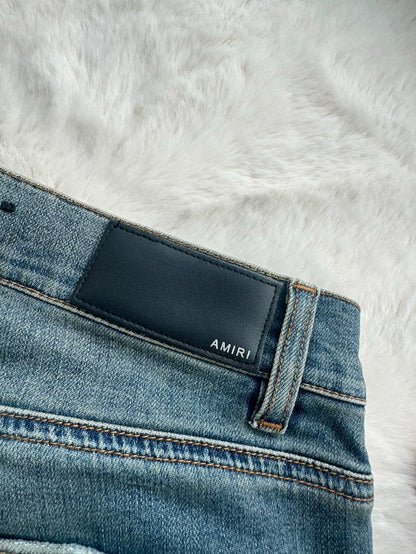 Amiri Palm Tree Distressed Denim Pants