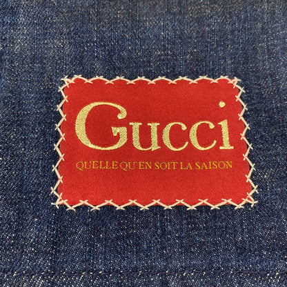 Gucci Blue Logo Print Denim Dress