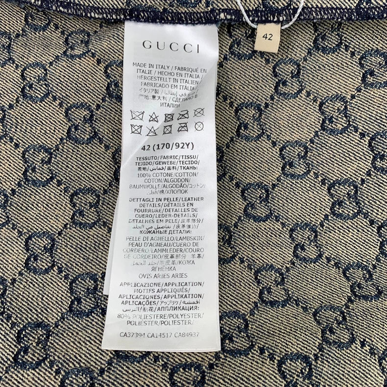 Gucci Blue Logo Print Denim Dress