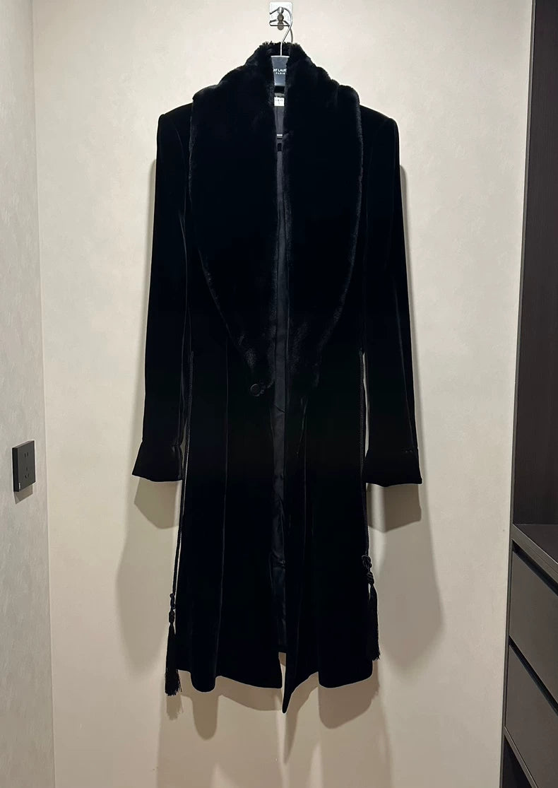 Saint Laurent Velvet Overcoat 22FW