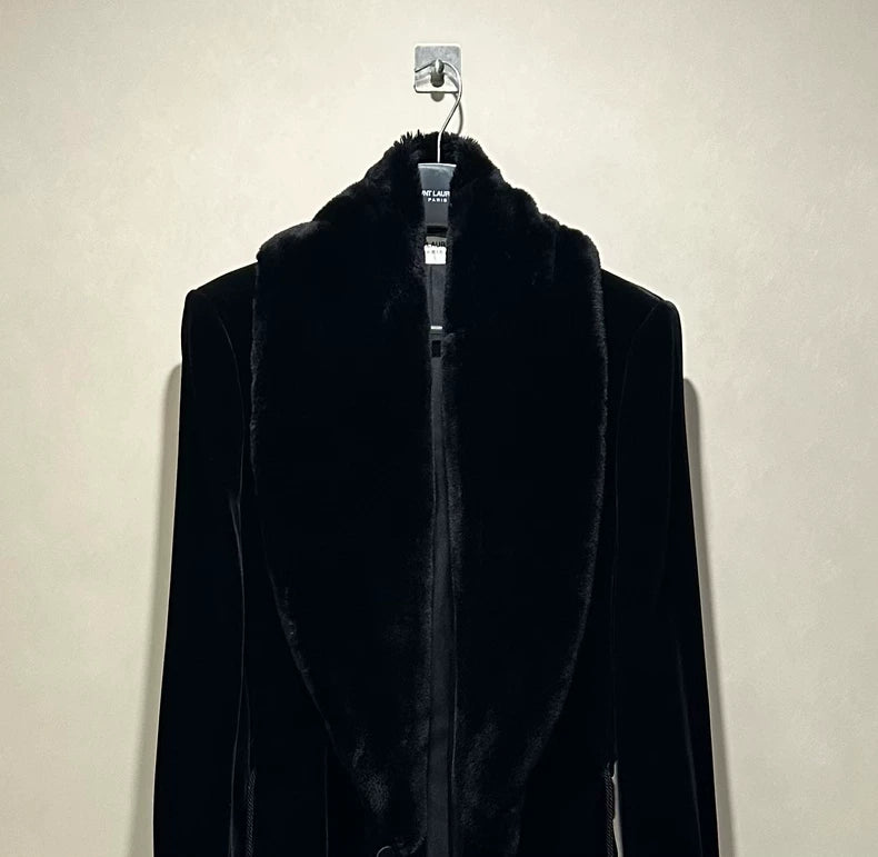 Saint Laurent Velvet Overcoat 22FW