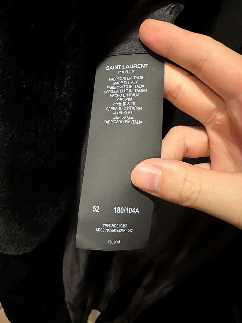 Saint Laurent Velvet Overcoat 22FW