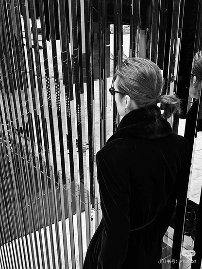 Saint Laurent Velvet Overcoat 22FW