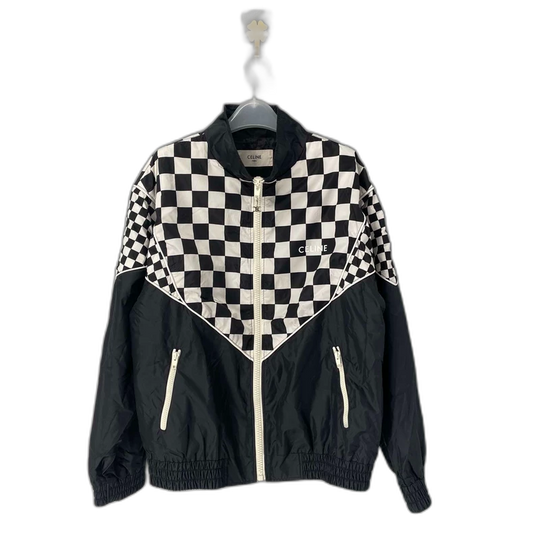 Celine Black and White Checkered Windbreaker