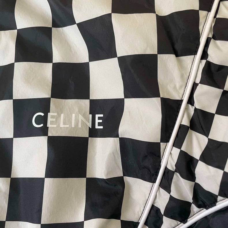 Celine Black and White Checkered Windbreaker