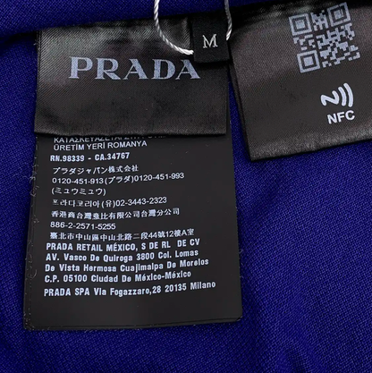 Prada Men's Cotton Polo Shirt in Deep Blue