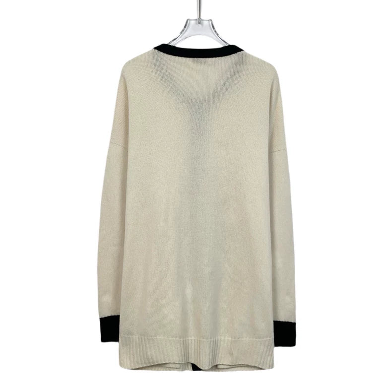 Saint Laurent Beige Long Sleeve Knit Cardigan
