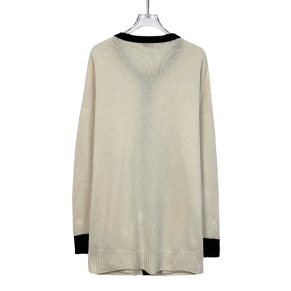 Saint Laurent Beige Long Sleeve Knit Cardigan