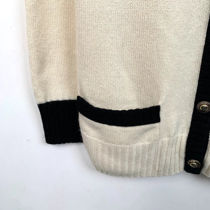 Saint Laurent Beige Long Sleeve Knit Cardigan